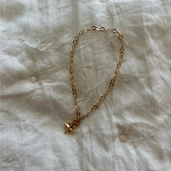 SOLD Solid 14k gold Gilted Thread bracelet with Waymaker charm - Picture 4 of 8